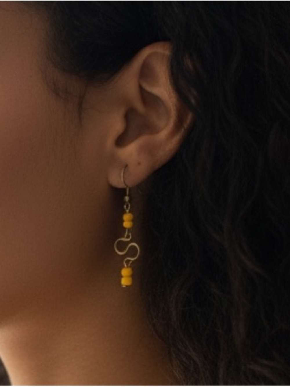 Honey Yellow Infinity Earrings Handmade